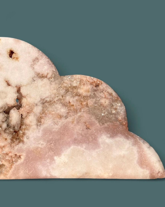 Pink Amethyst + Flower Agate | Cloud Carving - Imperfect