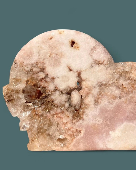 Pink Amethyst + Flower Agate | Cloud Carving - Imperfect