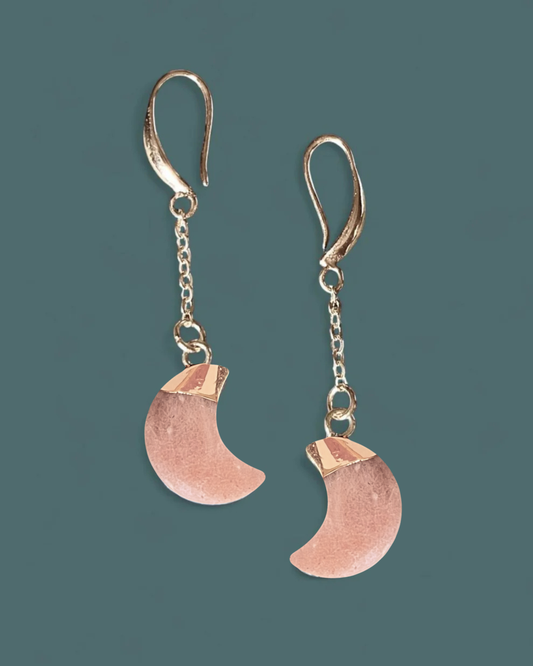 Sunstone | Luna Drop Earrings