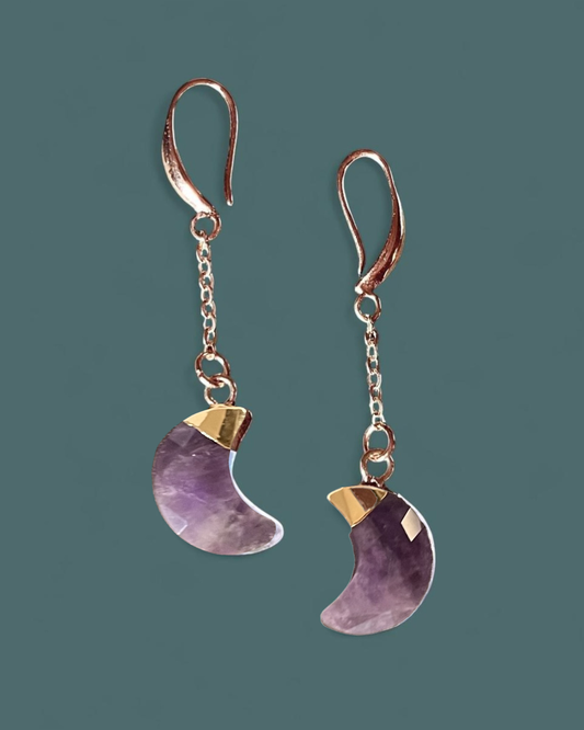 Amethyst | Luna Drop Earrings
