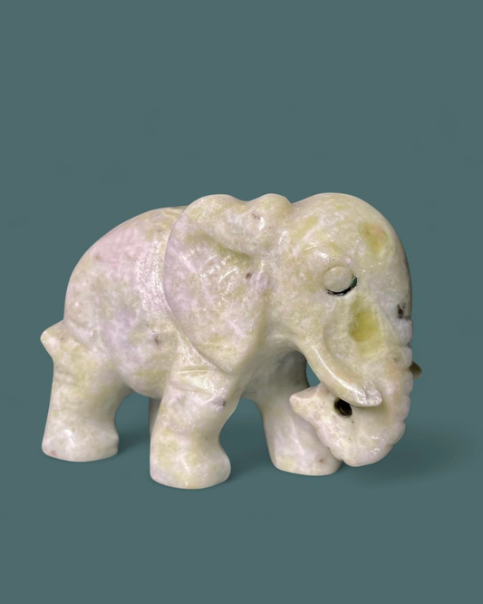 Serpentine | Elephant Carving - Imperfect