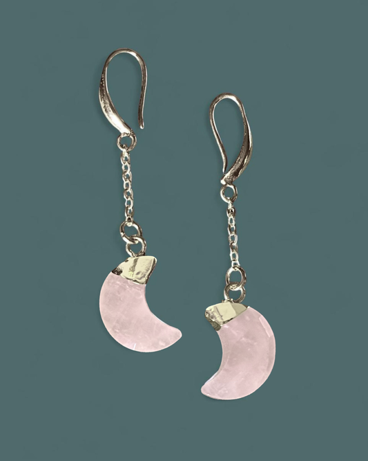 Rose Quartz | Luna Drop Earrings