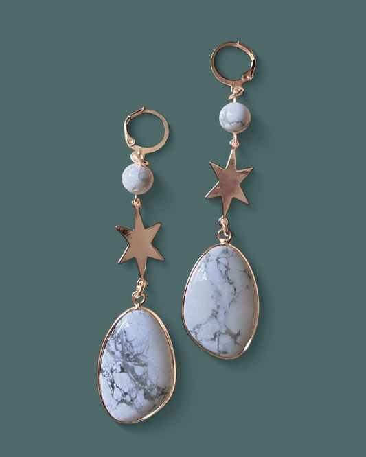 White Howlite | Stellar Earrings