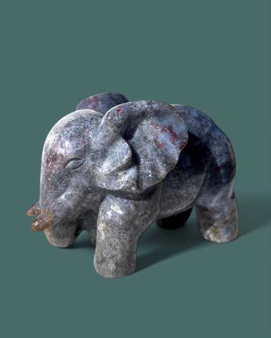 Ocean Jasper | Elephant Carving