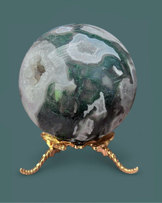Moss Agate | Druzy Sphere