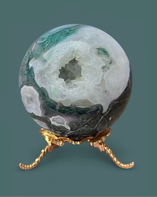 Moss Agate | Druzy Sphere