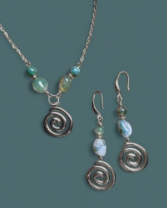 Moss Agate | Helix Jewellery Set