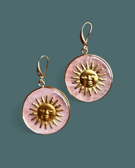 Rose Quartz | Soleil Earrings