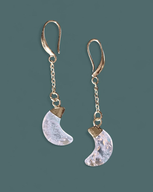 Rainbow Moonstone | Luna Drop Earrings